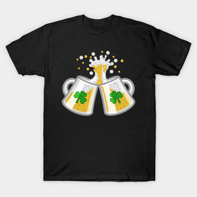 Funny Saint Patricks Day Shamrock and Beer Drinking T-Shirt by BansheeApps